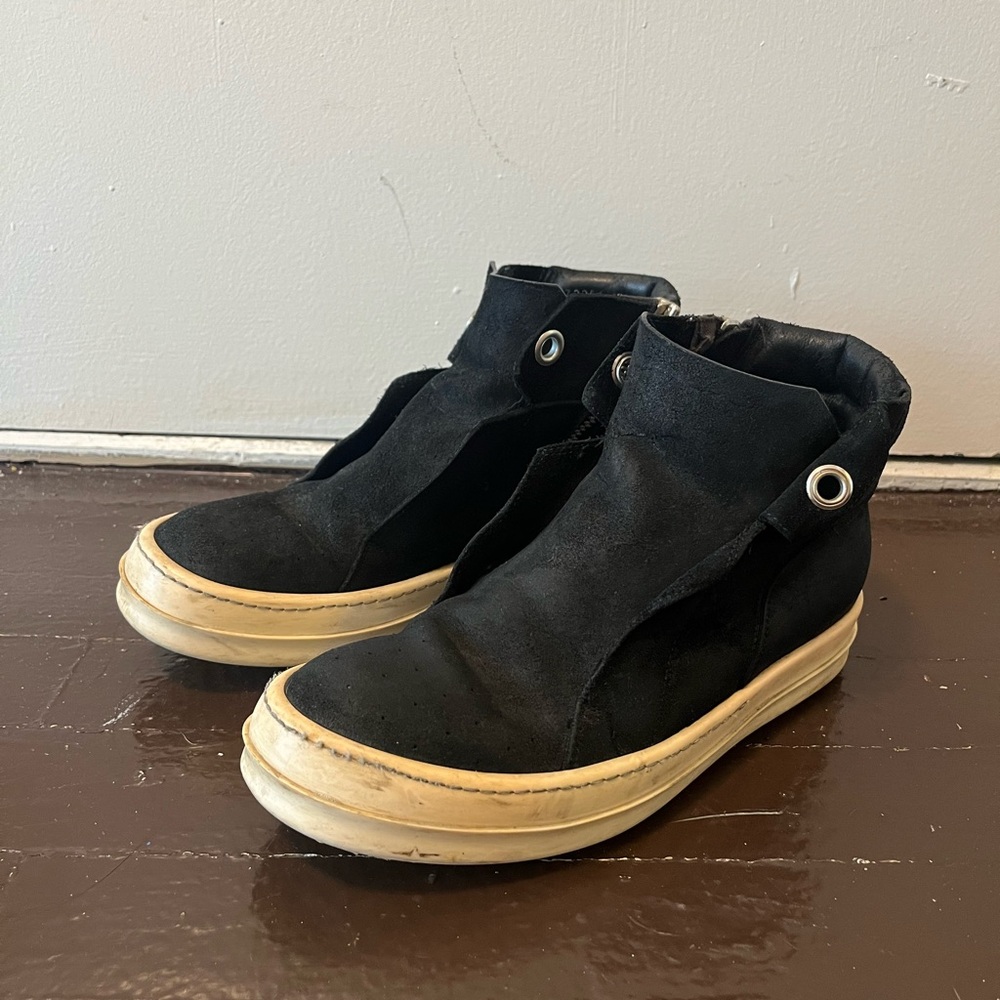 Rick Owens Black High-Top Sneakers